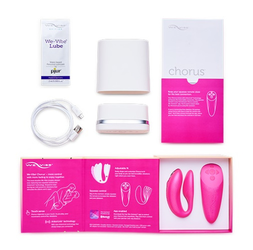 We-Vibe Chorus - вибратор для пар с сенсорным пультом и управлением через телефон розовый